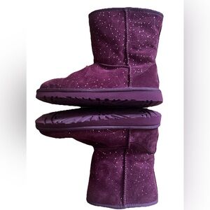 UGG KIDS Purple Classic Short Constellation Boots with sparkles Big Kid Size 5